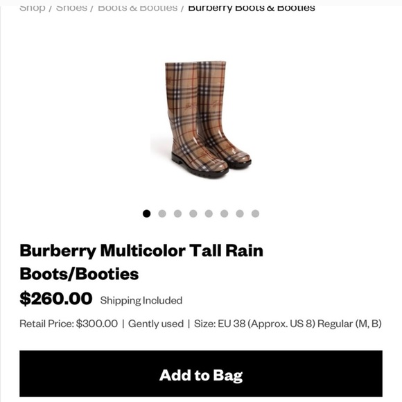 Authentic Burberry Rain Boots - Picture 10 of 11